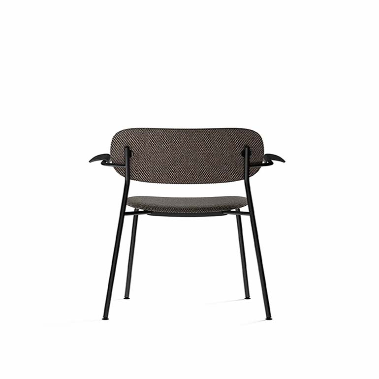 Co Dining Chair, fully upholstered with armrest, Black